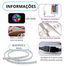 ENVIO NACIONAL - Fita de LED RGB colorida e à prova d'água com fonte e controle.