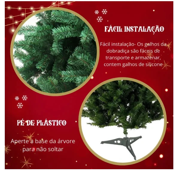 ENVIO NACIONAL - Árvore de Natal Verde 120cm/150cm/180cm com Galhos