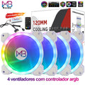 Cooler de 120 mm para gabinete de PC, conector RGB de 6 pinos