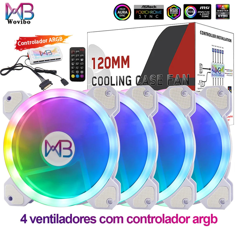 Cooler de 120 mm para gabinete de PC, conector RGB de 6 pinos
