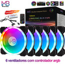 Cooler de 120 mm para gabinete de PC, conector RGB de 6 pinos