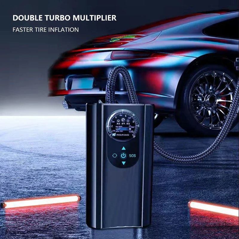 Calibrador de pneus móvel de carro 12V, compressor de ar elétrico de alta precisão