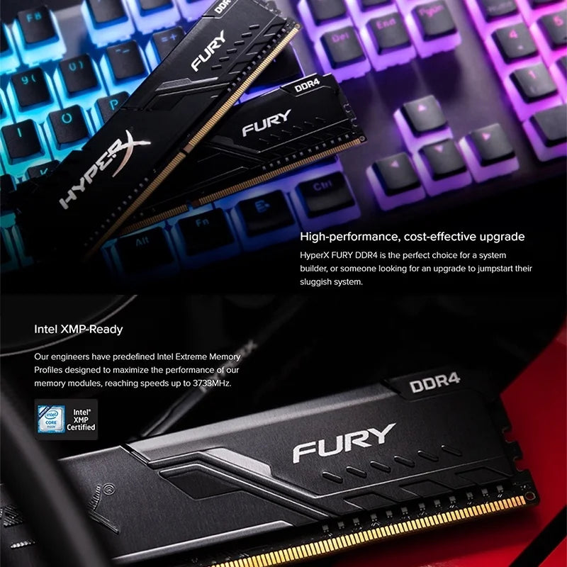 HyperX FURY Desktop DDR4 RAM 4GB 8GB 16GB 2133Mhz 2400Mhz 2666Mhz 3200Mhz DIMM Game Memory